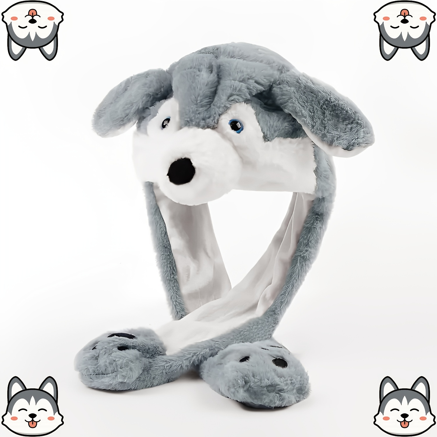 

1pc Interactive Wolf Hat Moveable - Washable, No , Featherless - Fun For Christmas, Halloween, Thanksgiving