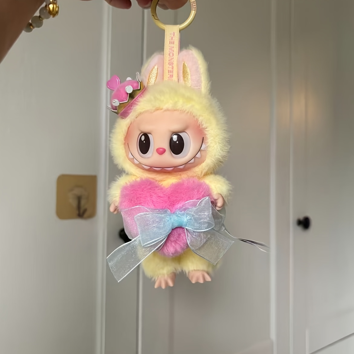 Monster Flip Vinyl Plush Action Figure with Pink Bow Charm, Valentine's Gift