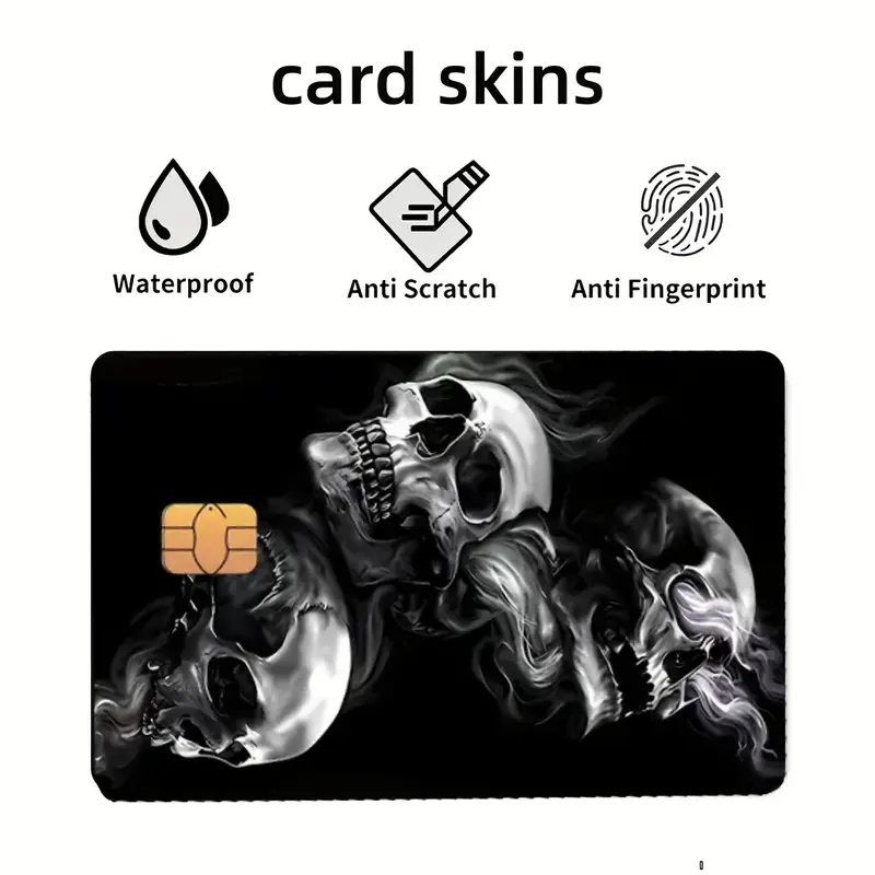 Black Skull Card Sleeve Credit Card Sticker for Bank Cards, Credit Cards, Debit Cards, Transportation Cards * Cards, Skin Stickers Black Skull Card Sleeve Credit Card Sticker for Bank Cards, Credit Cards, Debit Cards, Transportation Cards * Cards, Skin Stickers