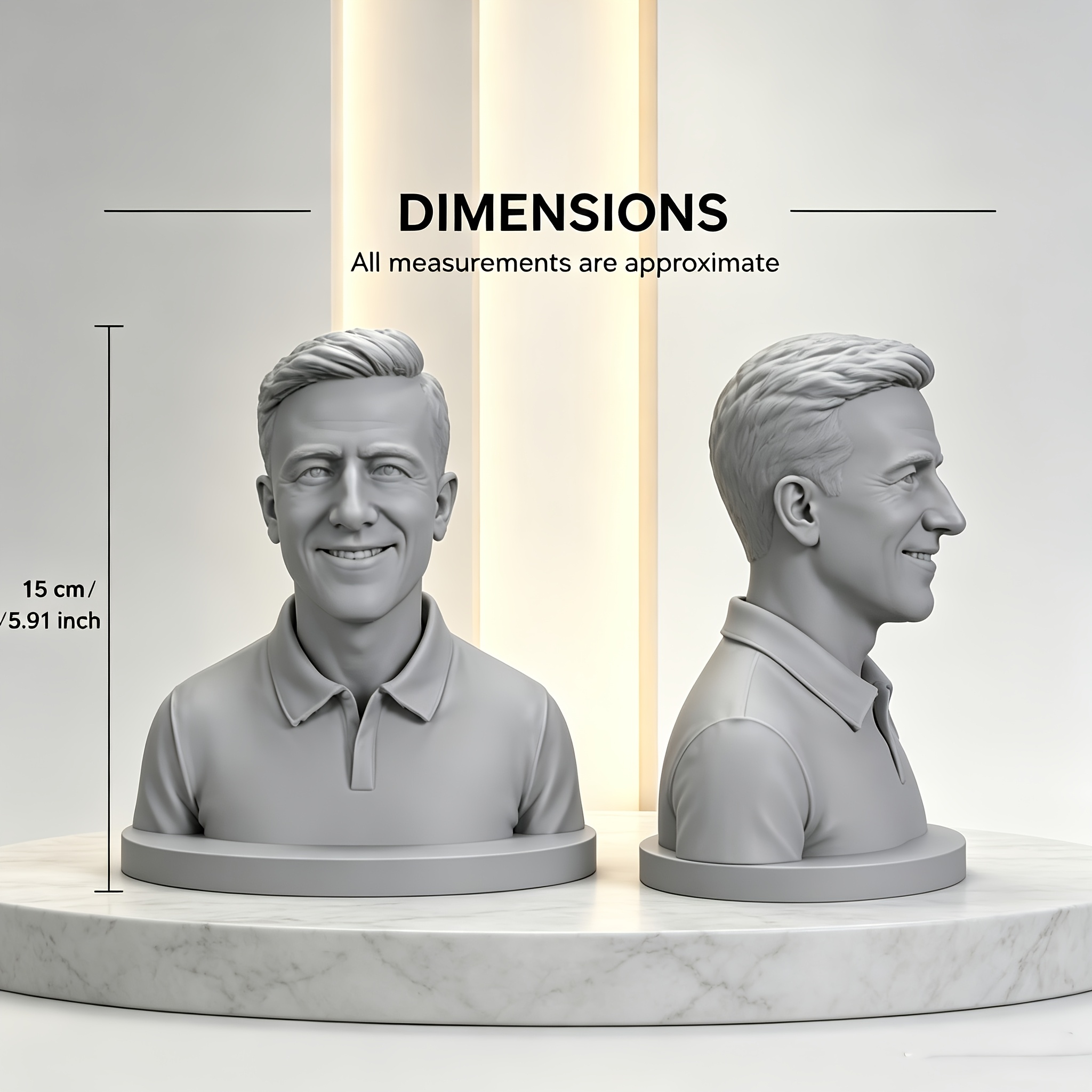 TEMU Custom 3d Half-body Figure Statue , Statues, Personalized Real Person Replica Sculpture, 3d Printer, 3d Printing Exquisite , Home And Office