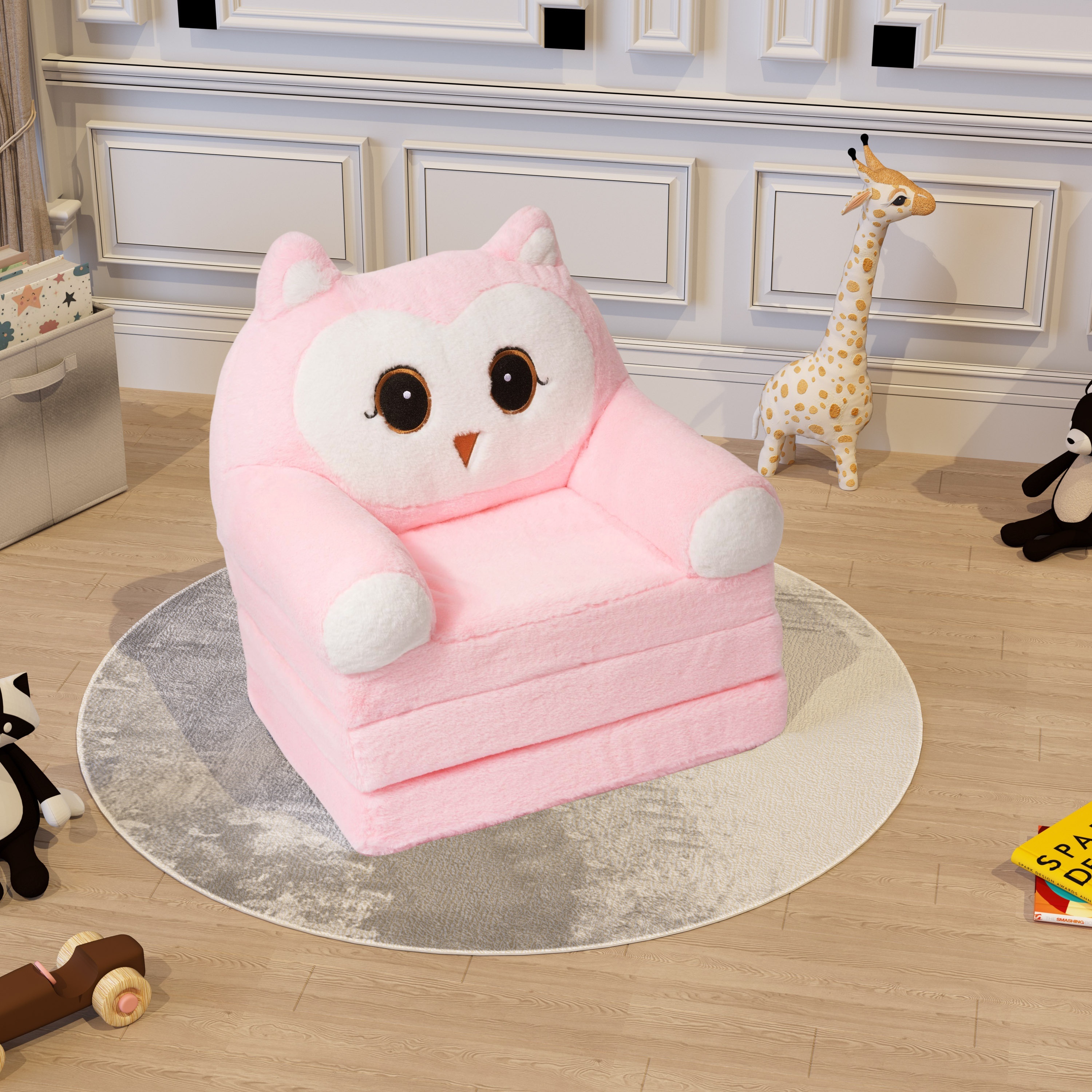 kids sofa chair for 2 in 1 folding soft couch velvet of coral washable polyester memory foam foldable sofa for girls boys 3 sofa for kid details 2