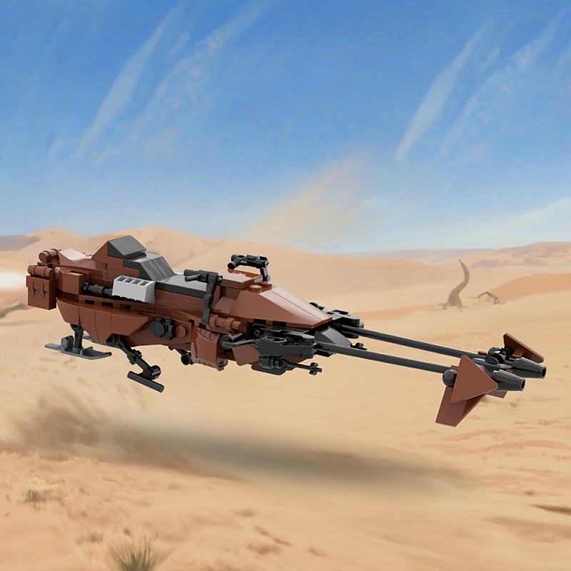 Image of 147pcs Empire Speeder Bike Theme, Creative Bizarre High-value Building Bricks Aircraft Set, Vehicle Lovers, Holiday Birthday Gift
