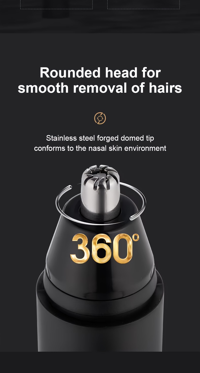   rechargeable nose and ear hair trimmer usb powered easy to clean double   blade suitable for men and women long   Product details 2