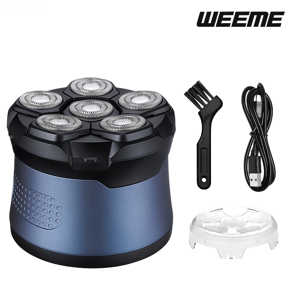 Image of Weeme Head Shavers For , Electric Shavers Razor, Rechargeable Bald Head Razor, Magnetic 6d Rotary Shaver, Face Beard Trimmer Kit, Gifts For Men