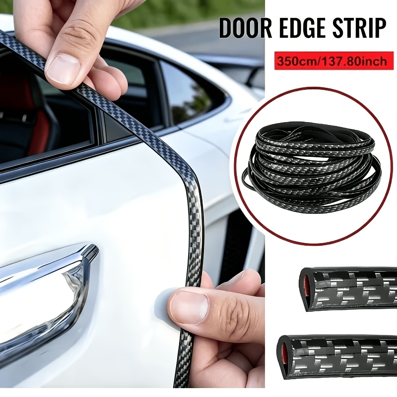TEMU 3.5-meter Car Door Anti-collision Buffer Strip, Rubber With Sealing And Decorative Functions, For Vehicle Safety Protection