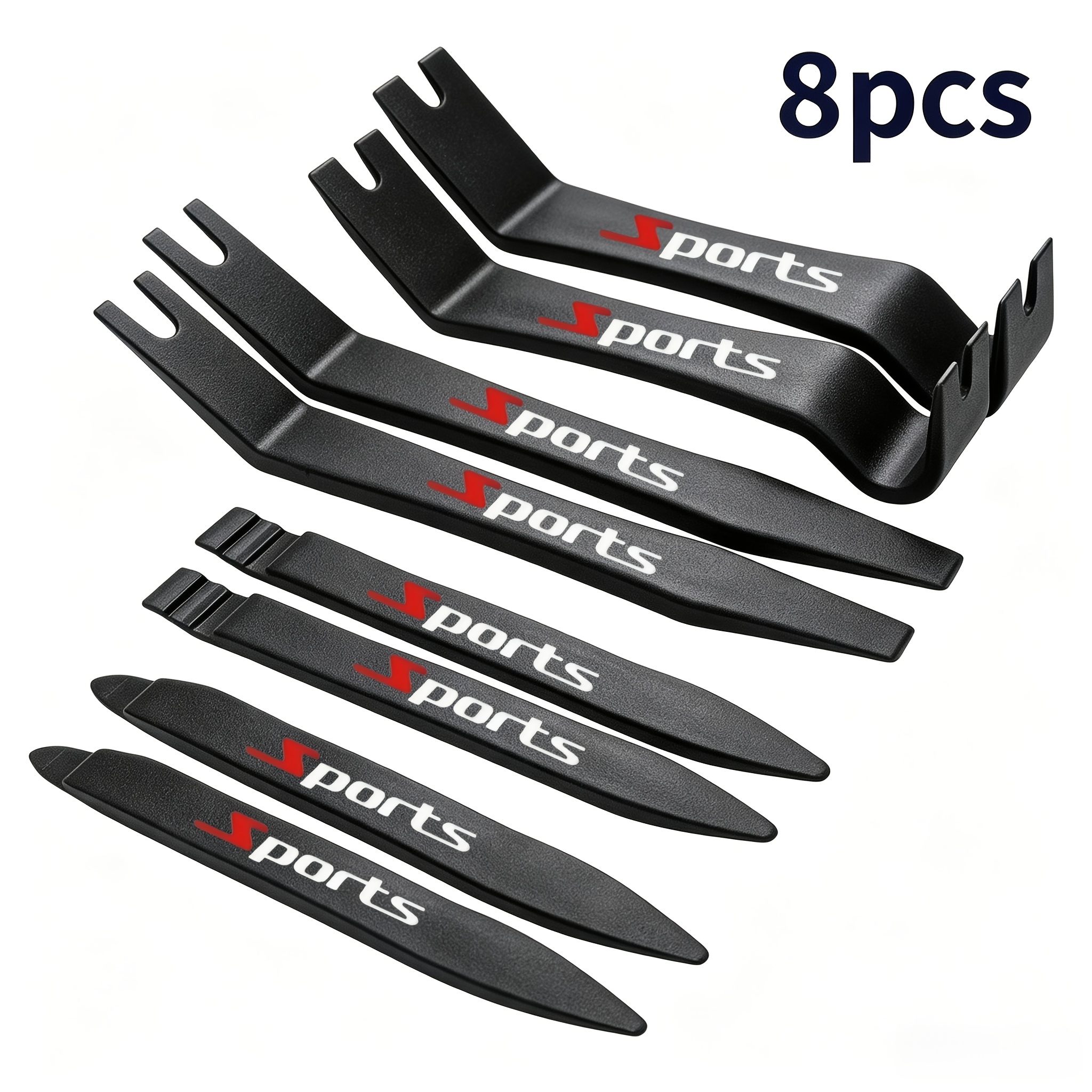TEMU 8pcs Professional Automotive Interior Removal Tool Set - Scratch-free Plastic Pry Bars, Suitable For Door Panel Clips And Fasteners, Without