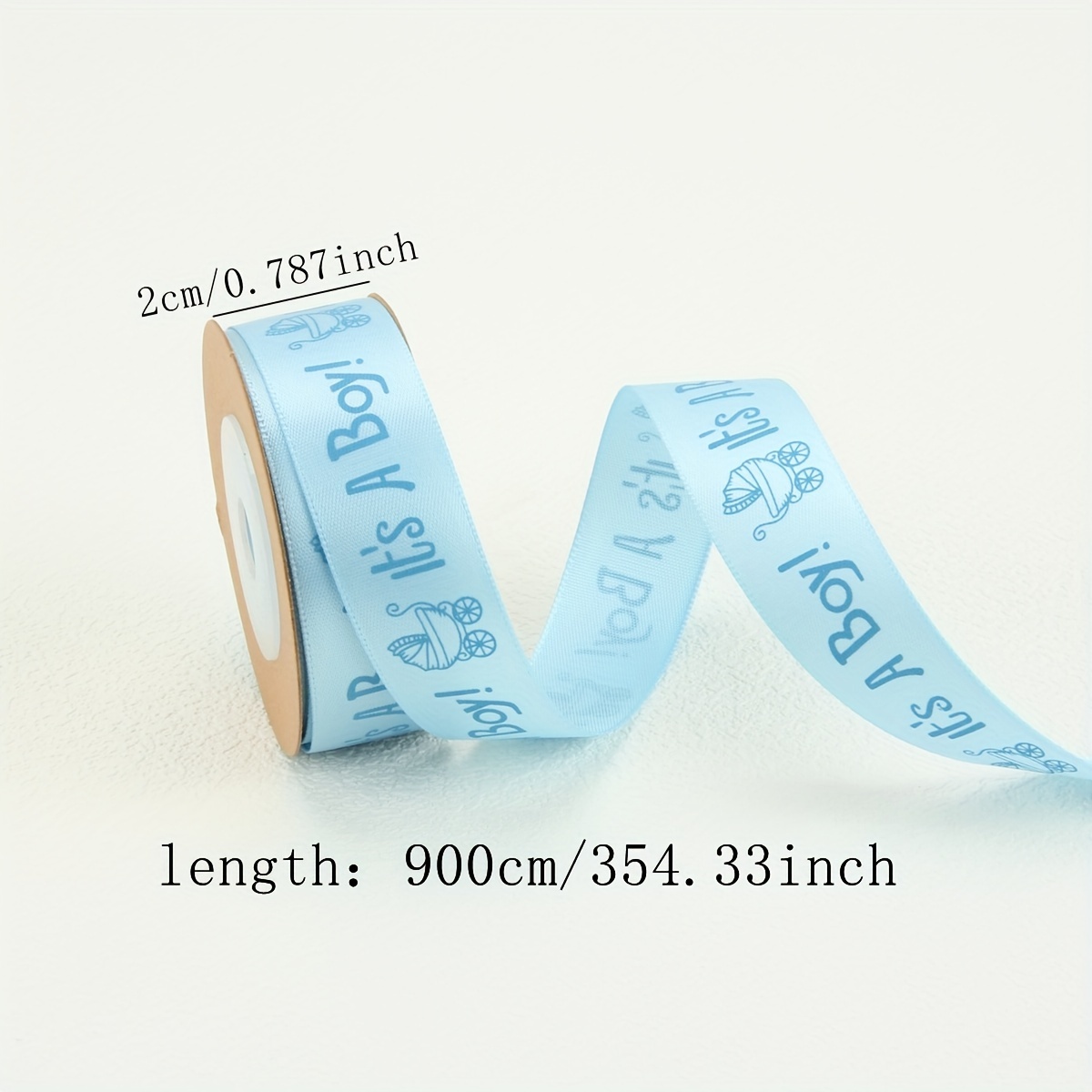 Image of 1pc Pink And Blue Ribbon Gift Birthday Cake Wrapping Band Holiday Handmade Bow Return Gift Decoration Streamer
