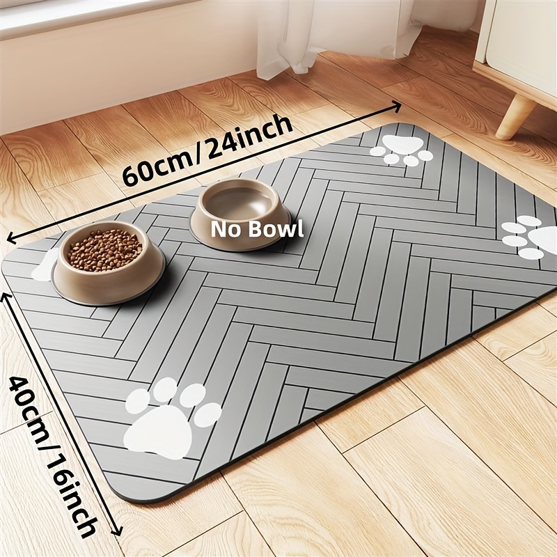 

Silicone Pet Feeding Mat, 12x20in, Absorbent Placemat For Food And Water Bowls, Waterproof Rubber , Quick Drying, Easy To Clean, Suitable For Dogs And Cats