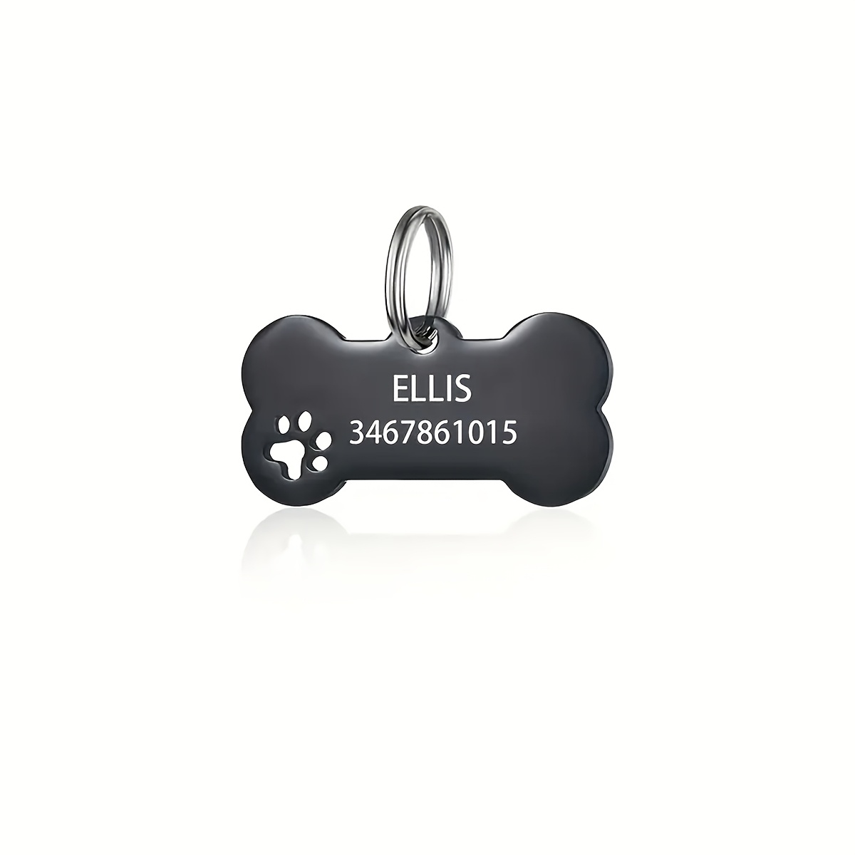 TEMU Customized Pet Additions Dog Tags, Hollowed Paw Tags, Engraved Names And Contact Numbers To Prevent Pets From Losing Stainless Steel Information