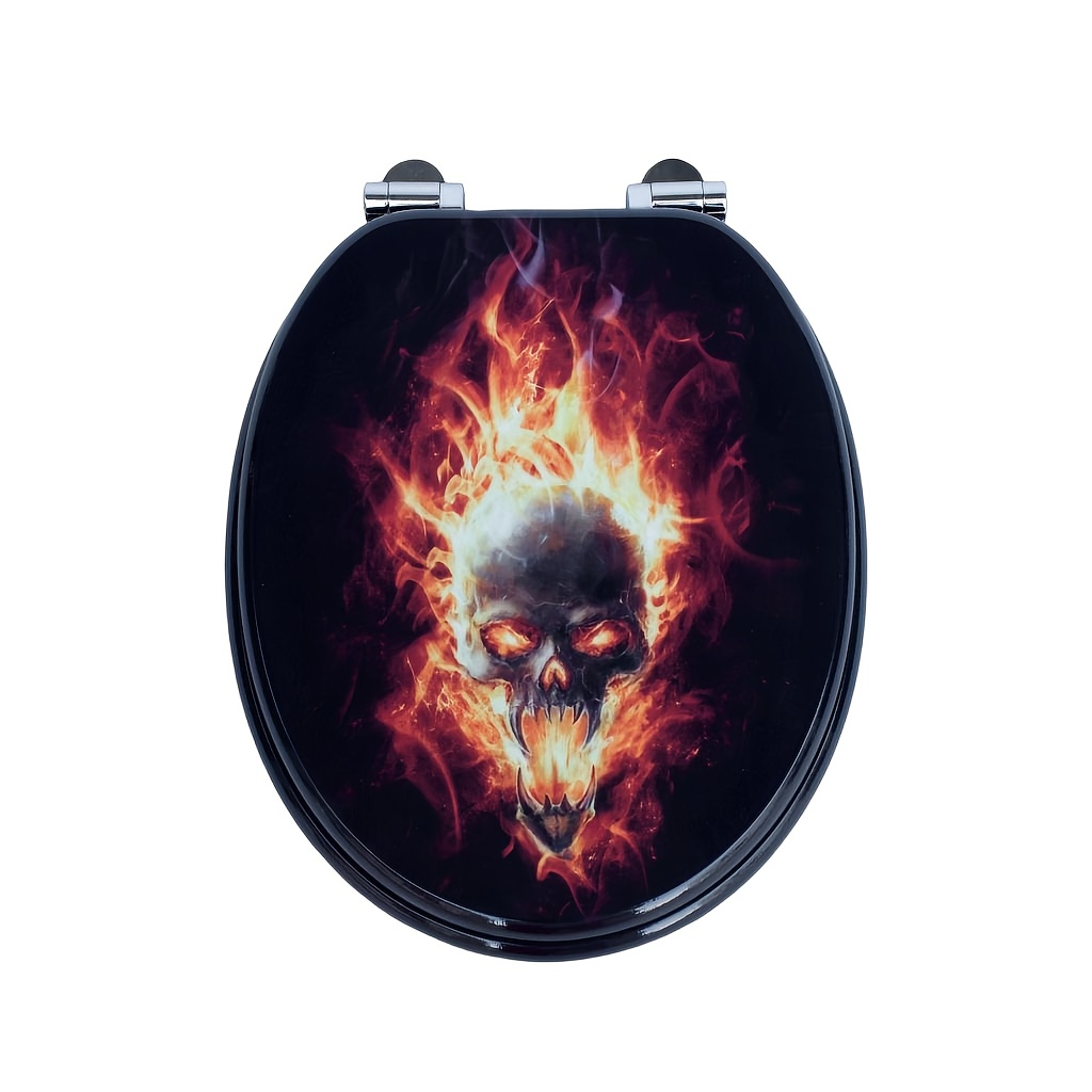 Sainos Mdf Toilet Seat With Soft Close Mechanism, O-shaped Toilet Seat With Adjustable Alloy Hinges Prevent Rusting, 150kg Load Capacity