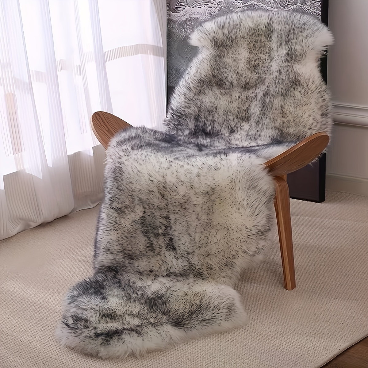 pricing note 1800g ultra soft fluffy faux sheepskin machine washable plush imitation sheepskin rug mat for home area rugs cute luxurious plush fluffy sofa seat cushion for indoor living room bedroom home decor white gray pointed