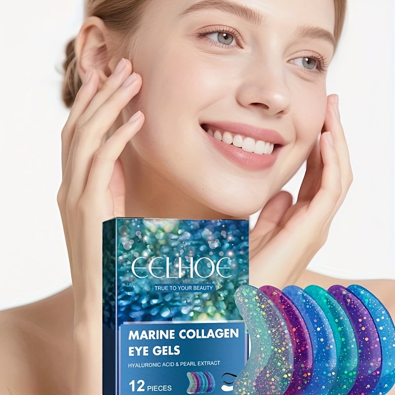 EELHOE Eye Gel Patches, Moisturizing and Cooling, Light Beige Tightening Product, Eye Patch, 12pcs