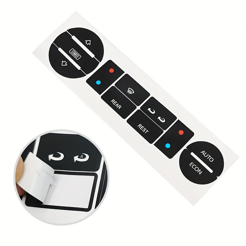1 Set For T5/ Interior Button Repair Sticker, Air Conditioning For Switch Button Repair Sticker, Car Interior Decal Decoration, Radio Audio Button Repair Decal, Car Interior Accessories, Car Sticker.