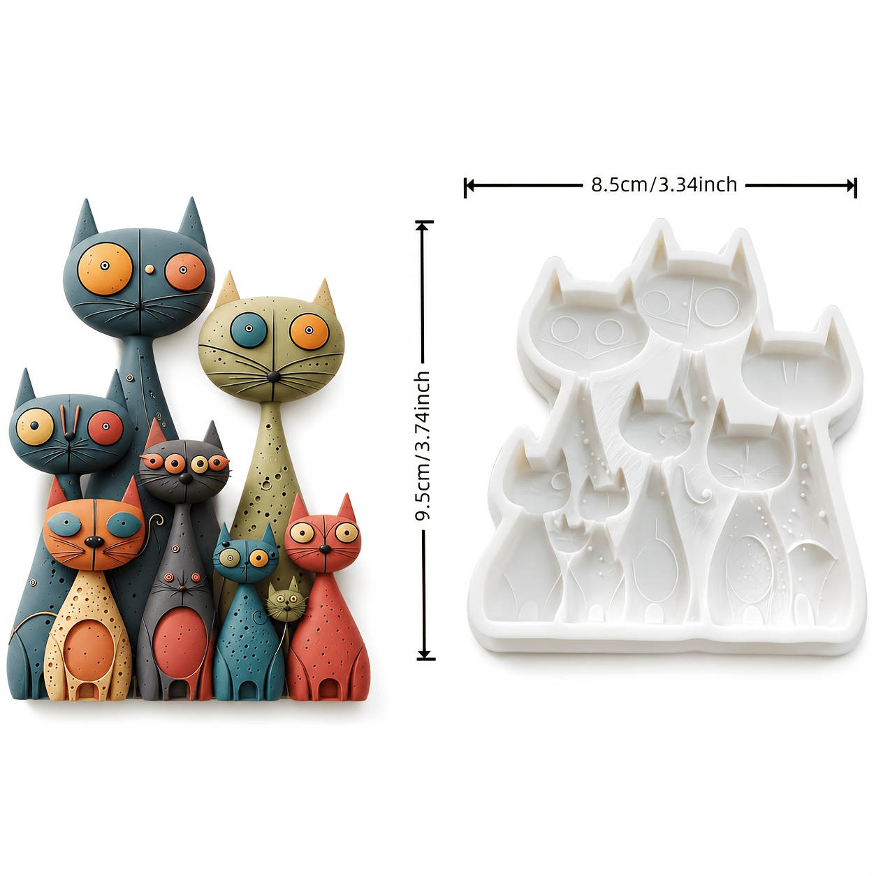 TEMU Suitable For Resin/plaster Casting - Cat-shaped Silicone Mold For Candle Making & Diy Crafts | Irregular Cat Paw & Body For Resin Wax Plaster