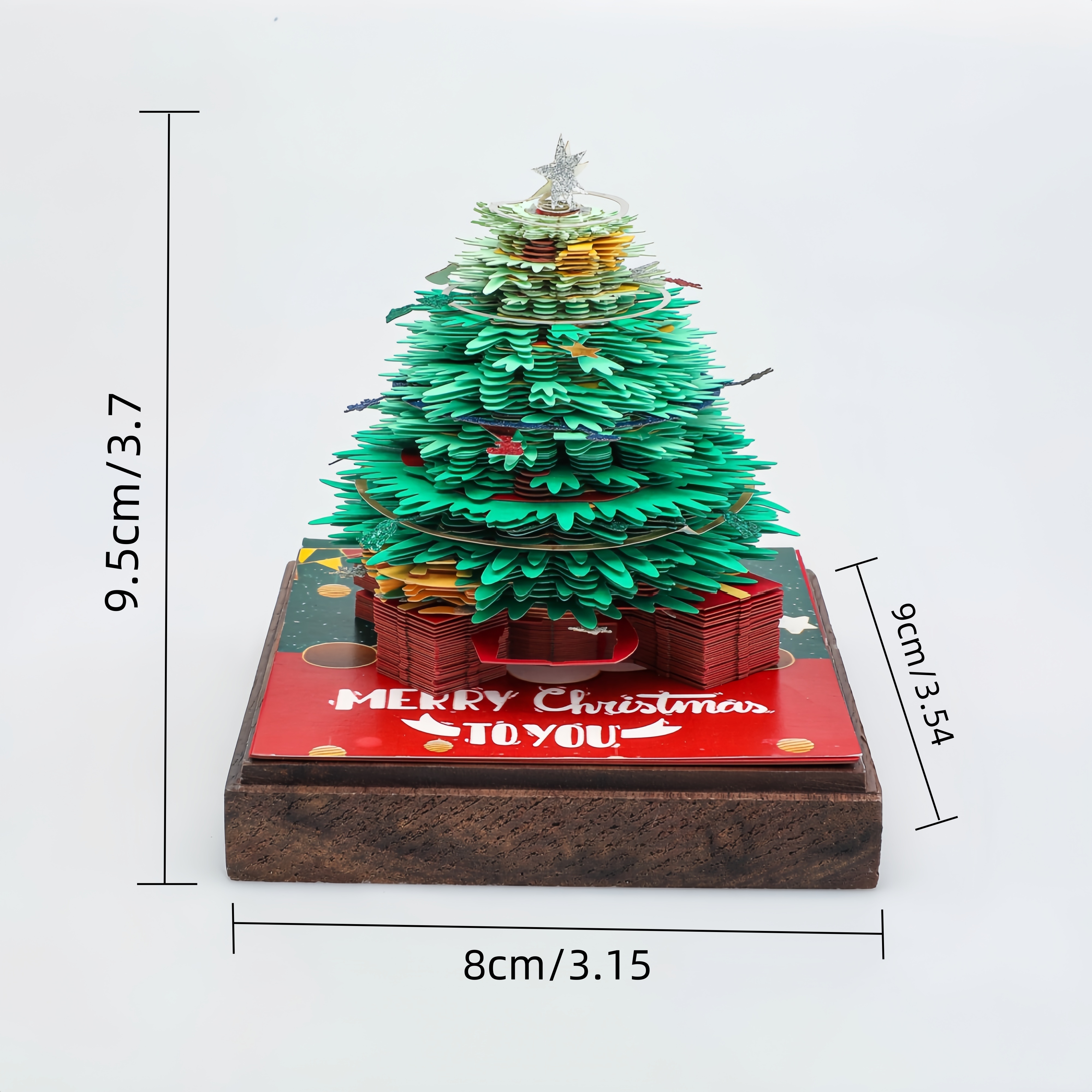 3d christmas tree paper sculpture desk calendar diy artistic notebook stickers creative paper carving ornament weekly planner office supplies details 2