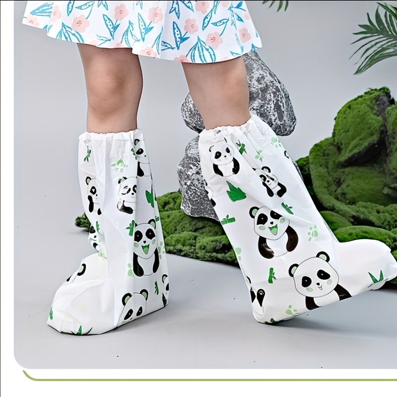 Cartoon Pattern Shoe Covers, Long Length Outdoor Thickened Printed Shoe Covers, Portable Waterproof Shoe Covers