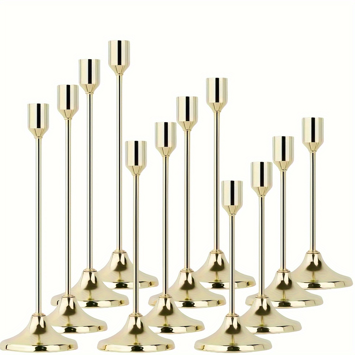 TEMU 12pcs Elegant Metal Candle Holders, Tabletop Decor For Christmas, Halloween, Romantic Dinners, Anniversary, Wedding, Home & Hotel Decoration,