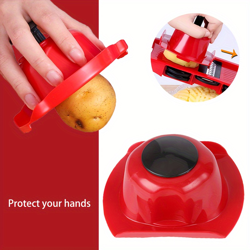 

1pc Hand Protector For Cutting Vegetables, Finger Protection For Knives, Vegetable Cutting Finger Protector, Red, Multi-functional Vegetable Cutter Hand Protector For Hotels