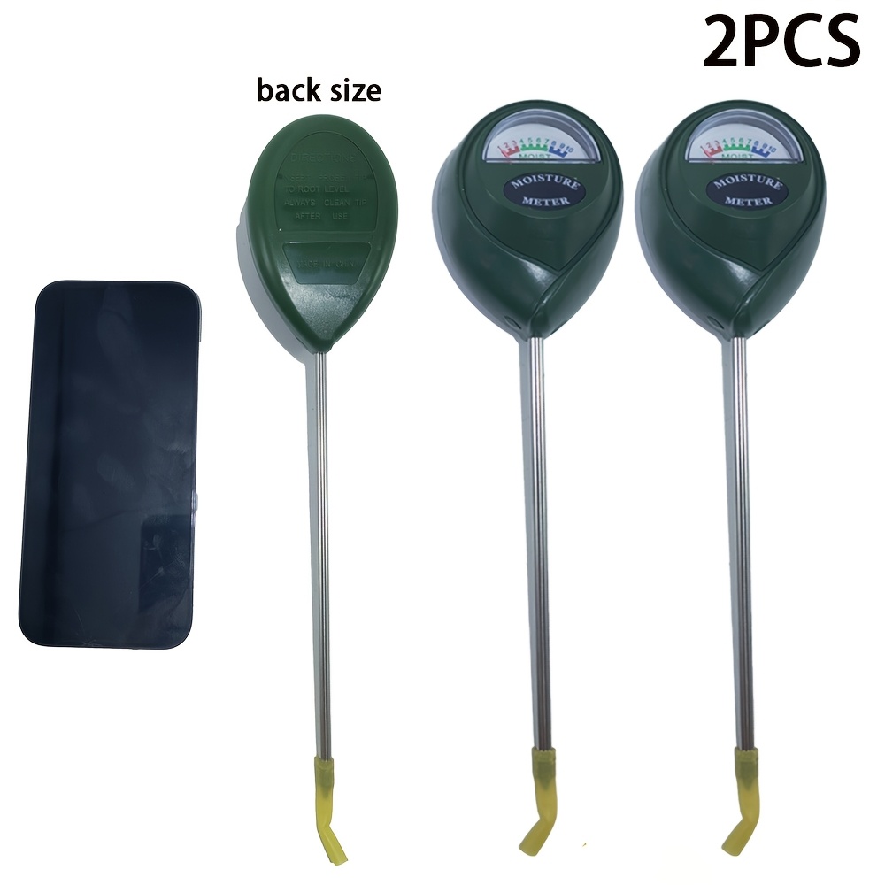 Image of 2pcs Soil Moisture Meter, Soil Hygrometer - Accurate Soil Moisture Meter That Measures Water Level, Ph Value, And Temperature. Ideal For Indoor, Outdoor, Garden, Lawn, Plant Care. With A