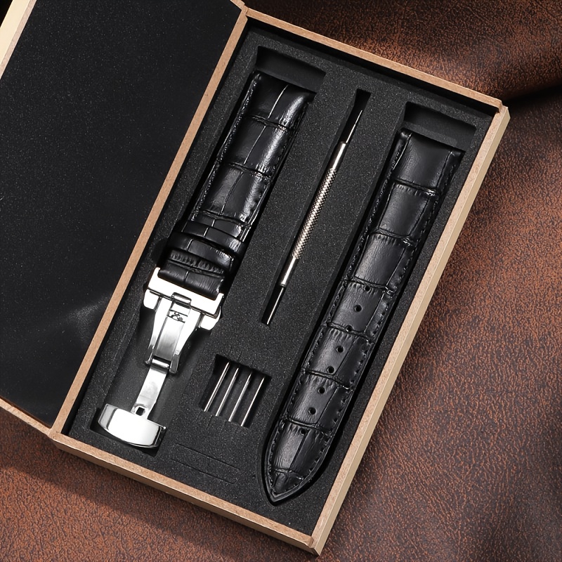 E-shop Elegante Uhrenarmbänder für Business-Männer, präsentiert in einer schönen Geschenkbox, erhältlich in den Größen 18 mm, 19 mm, 20 mm und 22 mm