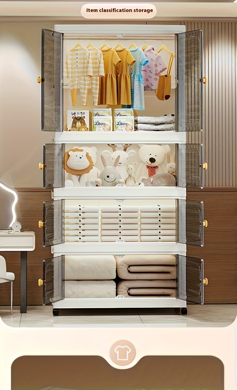 armario almacenamiento plegable resistencia organizador - Temu Mexico, image size:790x1300