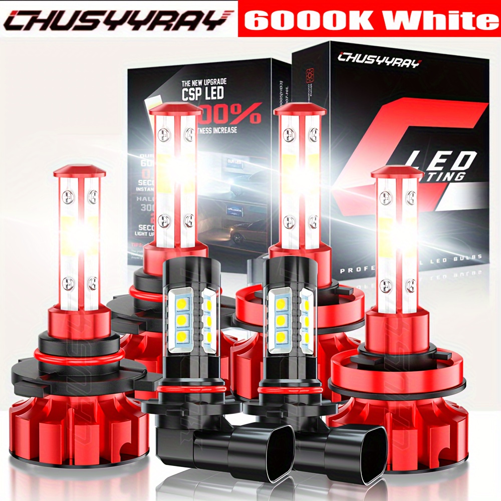 

9005/hb3 H11 9145 Led Headlight+fog Light Bulbs Kit 6000k 7000lm Led Bulb , Without Battery