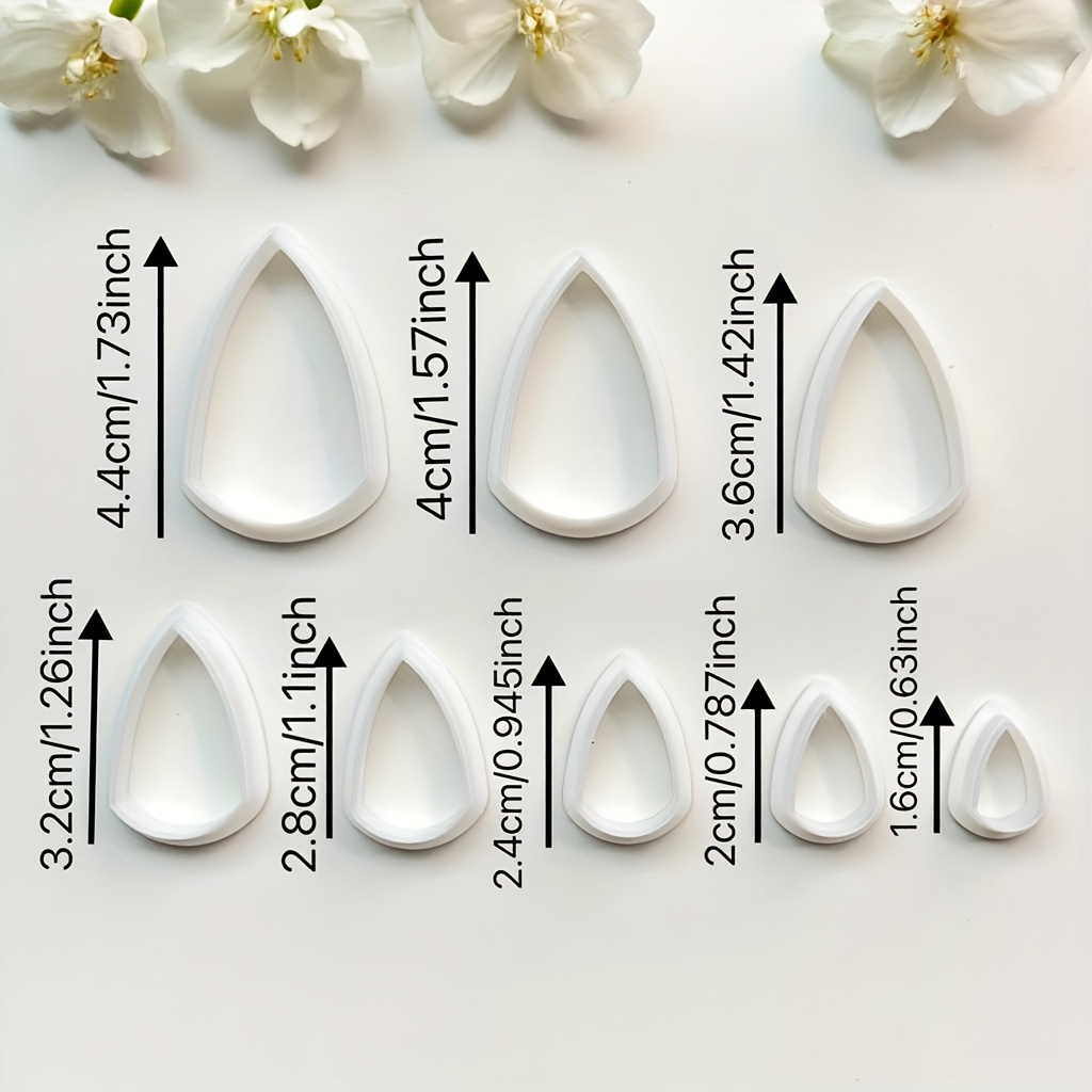 TEMU Lot de 8 moules en plastique pour pâte polymère - Emporte-pièces de bricolage de haute avec rondes, ovales, carrées, triangulaires,