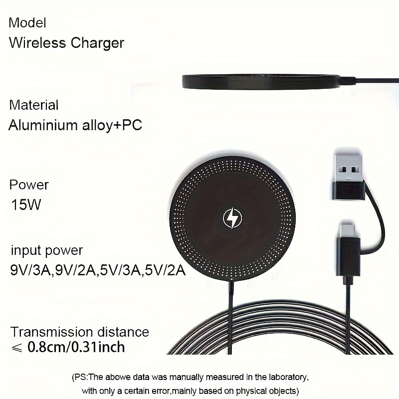 

Chargeur fil I19+USB pour bureau, design en acrylique, chargeur fil rapide 15W pour iPhone 15/14/13/12/11 Pro Max/XR/XSMAX/X/8 Plus, pour S23/S22/S21/S20, pour HUAWEI mate60 Pro/50/40 série