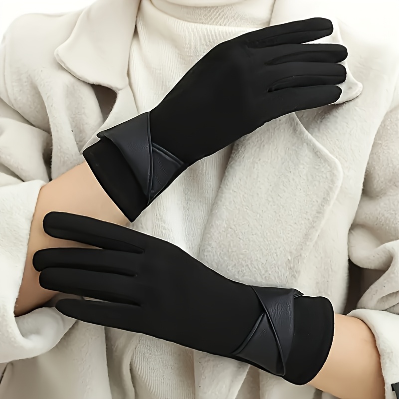 TEMU 2 pezzi Guanti da donna touchscreen, Guanti invernali con in peluche a di freddo, Antivento per ciclismo, Sensazione elegante e gamma
