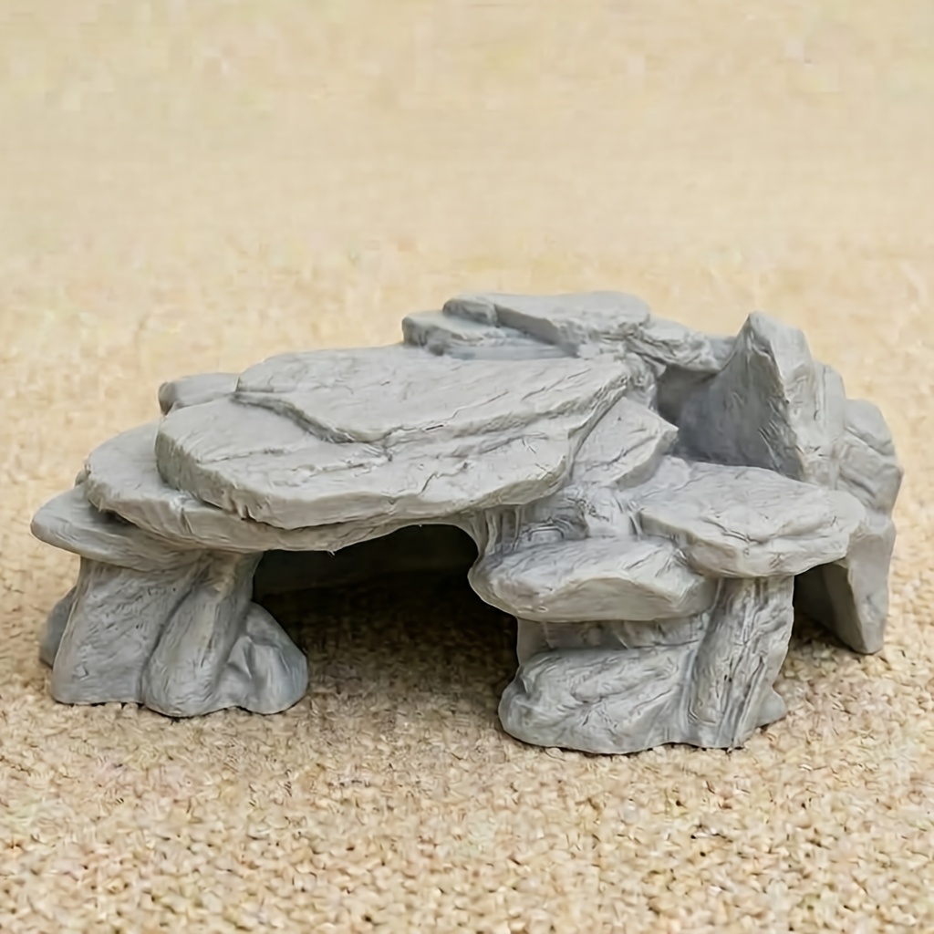 TEMU Mini de cachette pour aquarium et reptiles, décoration de bac style roche, à faire tremper 24 heures au préalable