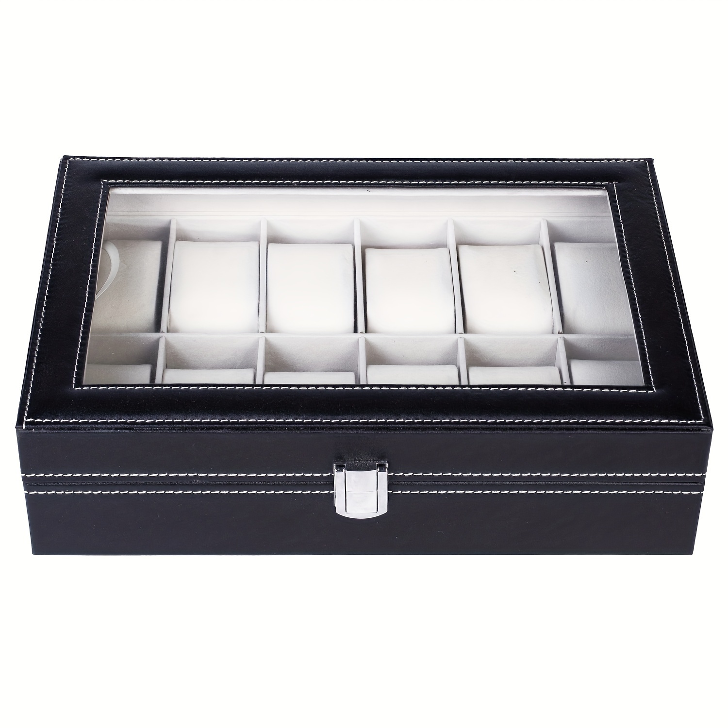 

1pc 6/10/12/24 Slots Pu Leather Storage Box
