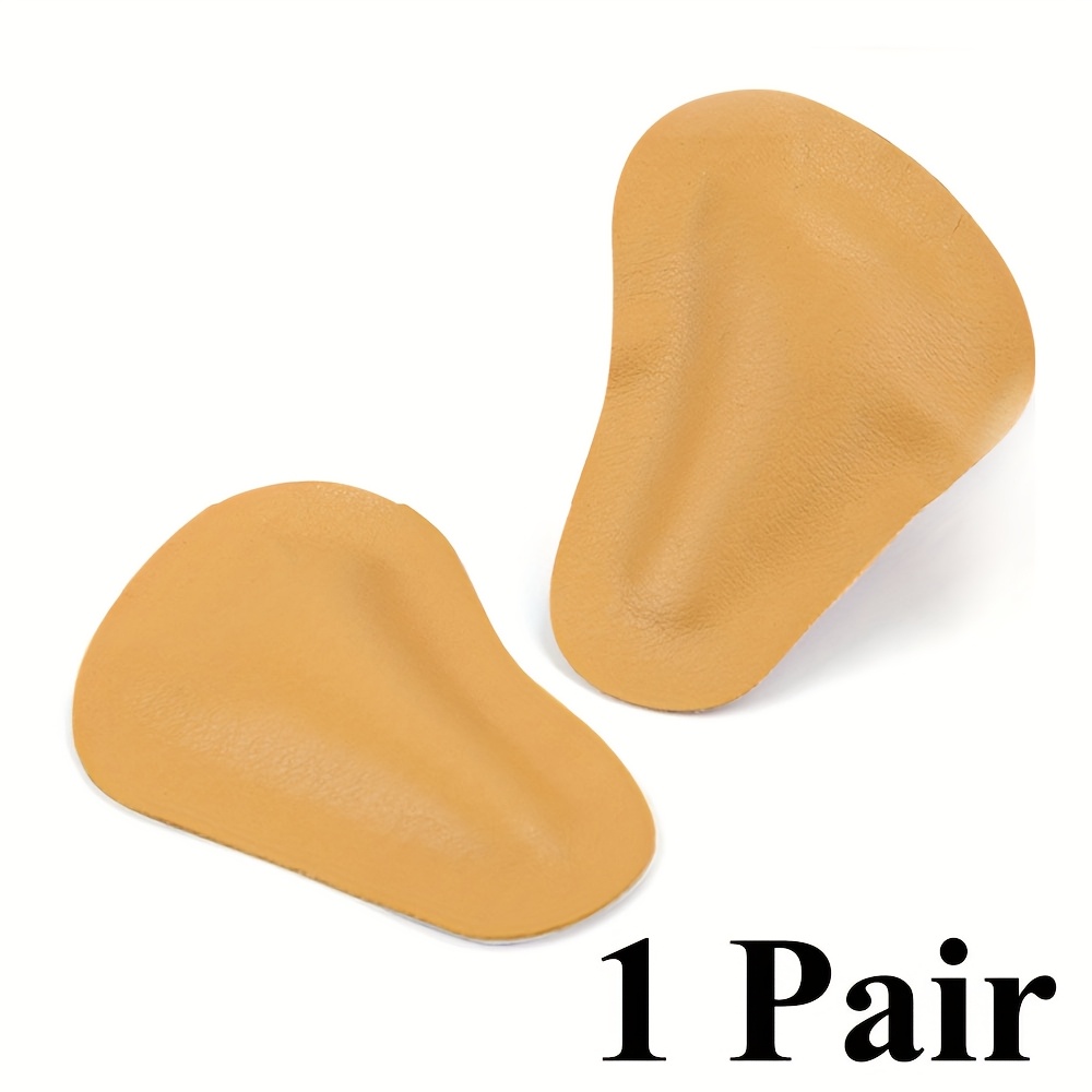 1 Pair Of Pu Leather Insoles With Arch Support, Soft And Comfortable, Adhesive-backed For