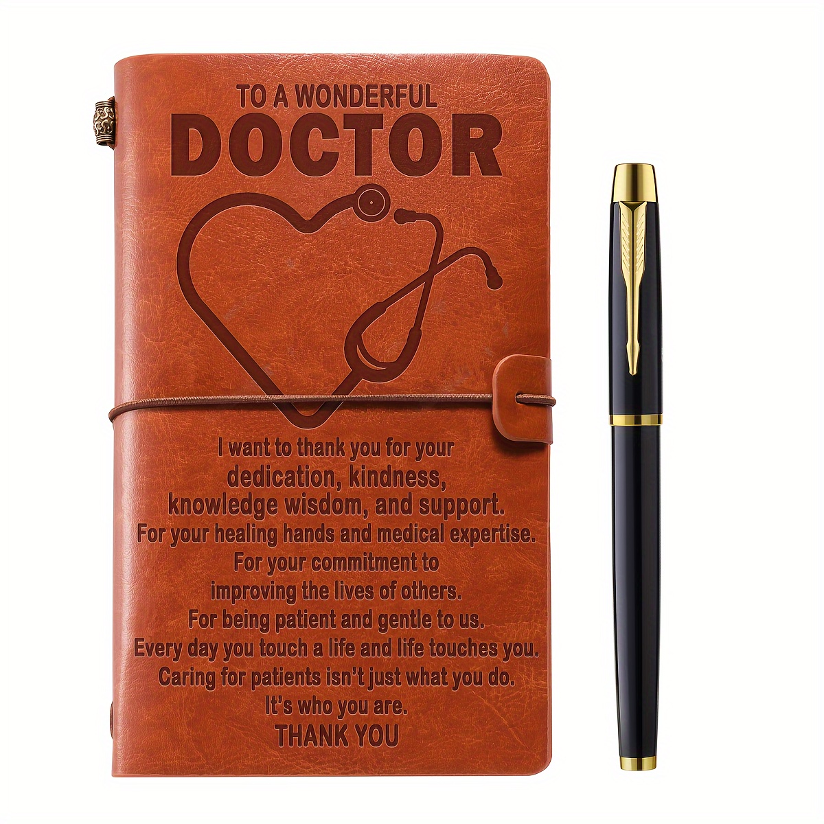 Image of Unique Doctor Gift For Men And Women - 140 Pages Of Refillable Leather Diary + Pen Give An Amazing Doctor Gift Give Him Her Christmas Thanksgiving Birthday Retirement Gift For Doctor
