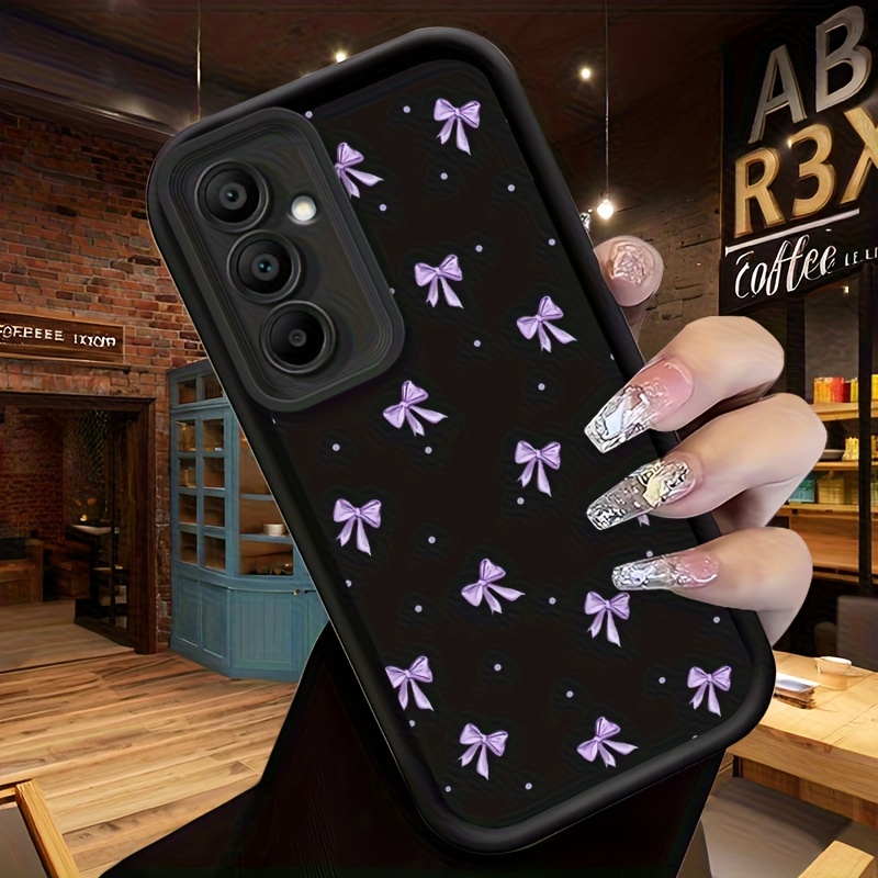 TEMU Phone Case: Korean-style Girly Full-screen Bowknot Polka Dot Macaron -proof Shockproof Phone Case For Galaxy A13 A15 A35 A06 A33 A56 A55 A54 A07