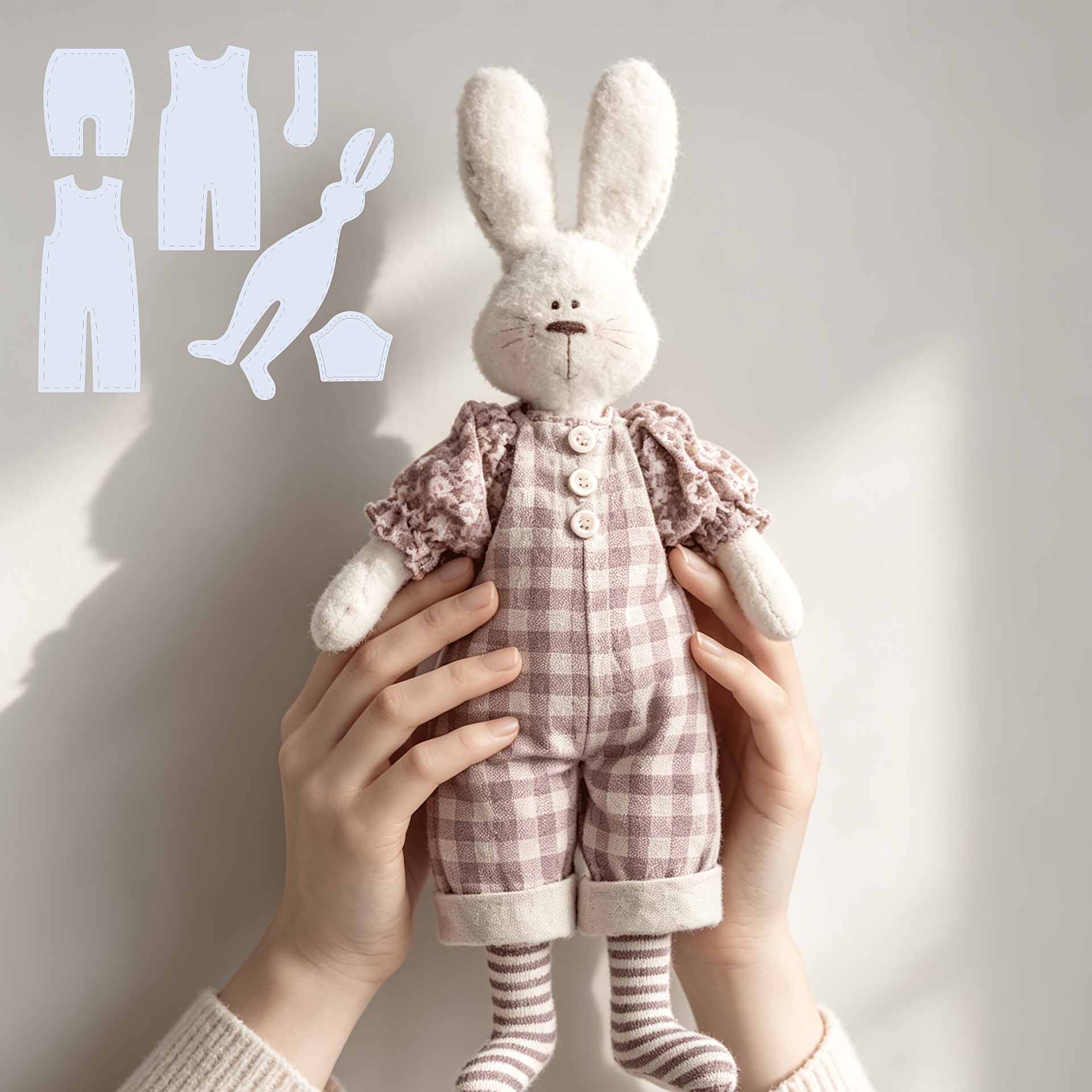 TEMU 1 Set Of 6 Rabbit Doll Handmade Stencils, Art Decoration Templates, Reusable Painting Stencils, Suitable For Crafts, Painting, Canvas, Diy,