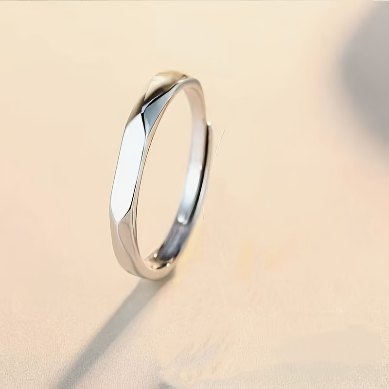 TEMU Personalized Couple Rings - Custom Name & Date/message Engravable Stainless Steel Wedding Bands, Adjustable Open Joint Rings For , Promise Rings