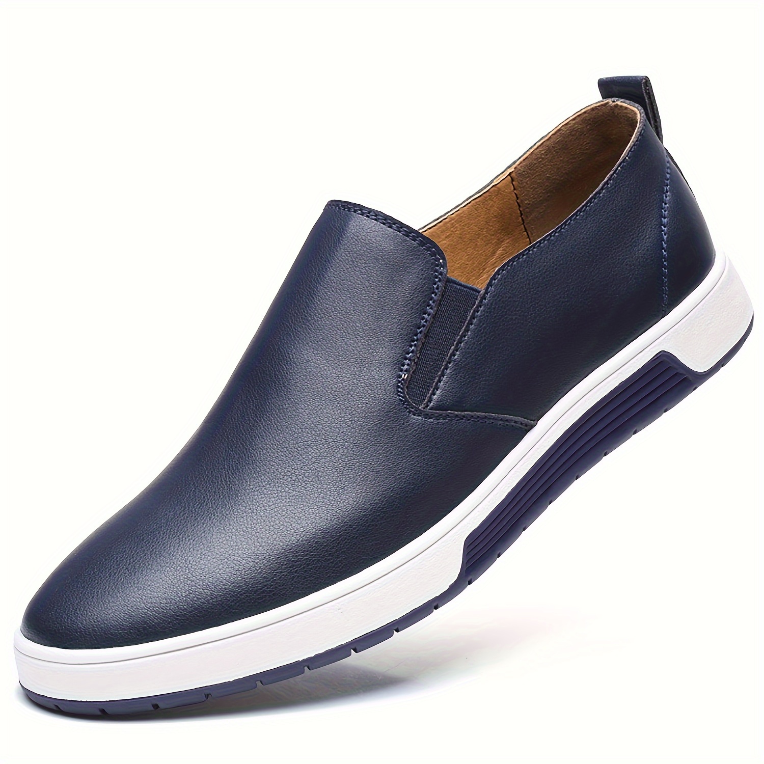 

Men's Navy Blue Slip-on Loafers - Casual & Stylish Low-top Sneakers With For , Vacation, And Business Wear