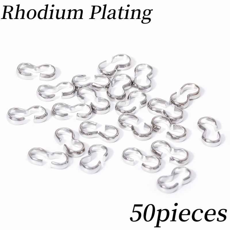 TEMU 50pcs Anneaux à Double Ouverture en Laiton Plaqué Or Connecteurs Fermoirs pour la Fabrication de Bracelets/ Matériaux de Bijouterie