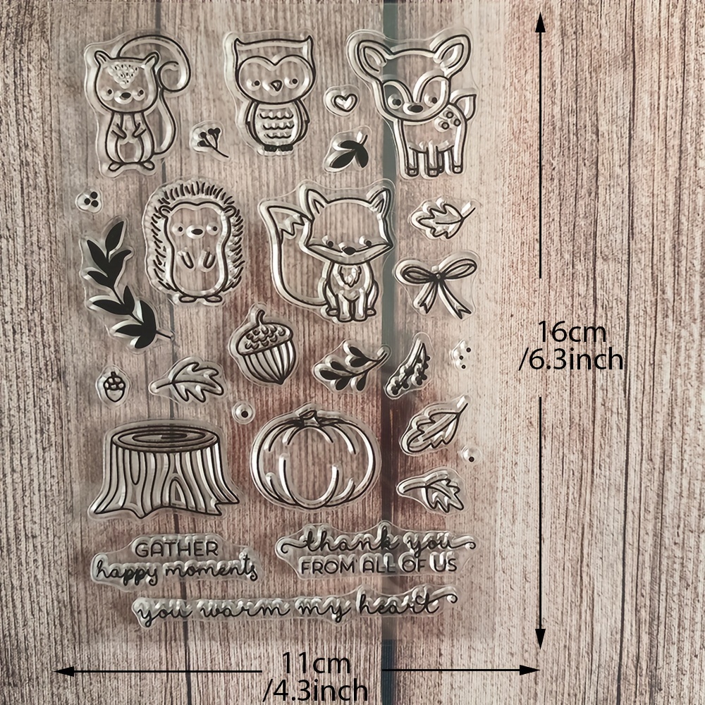 Image of Small Animal Leaves Clear Stamps | Scrapbooking, Card Making, Album Decorative Silicone Seal Craft Rubber Stamp
