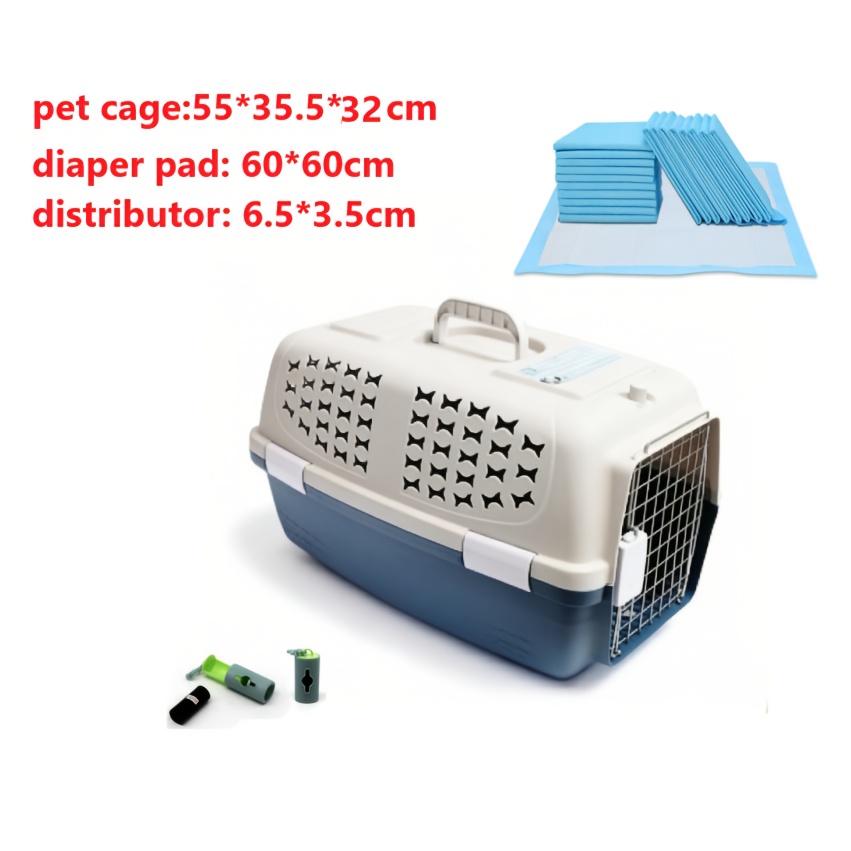 TEMU In- Portable Small Pet Outdoor Travel & Diapering Kit With 7 Breathable Disposable Diaper Pads, Waste Dispenser & Bags - Locking Travel Case For