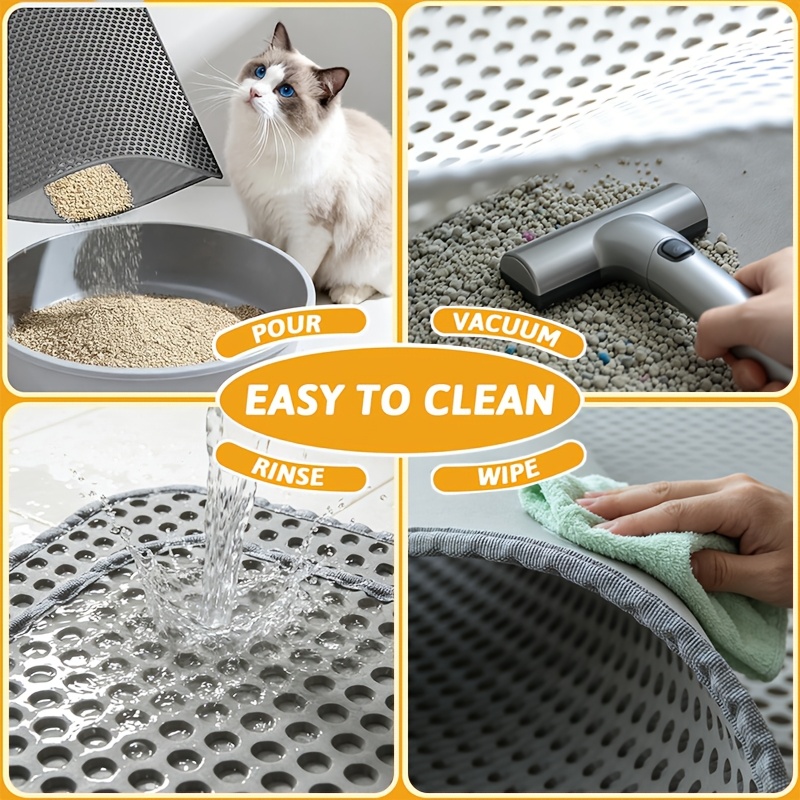 double layer cat litter mat classic honeycomb litter trapping mat urine proof   pad 45x60cm 55x75cm Product details 4