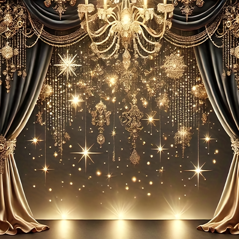 

Luxurious Chandelier Scene 7x5ft Polyester Backdrop - Birthday Parties, Cake Table Decor & Outdoor Celebrations, No-power Photography Background