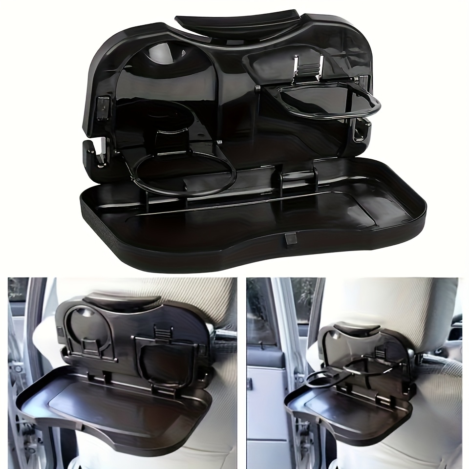 car seat back tray organizer with foldable dish dual cup holders anti slip spill proof design durable abs plastic for road trips travel essentials compatible with 99 vehicles vehicle dining accessory   material backseat dining compact storage easy to clean   travelers Product details 5
