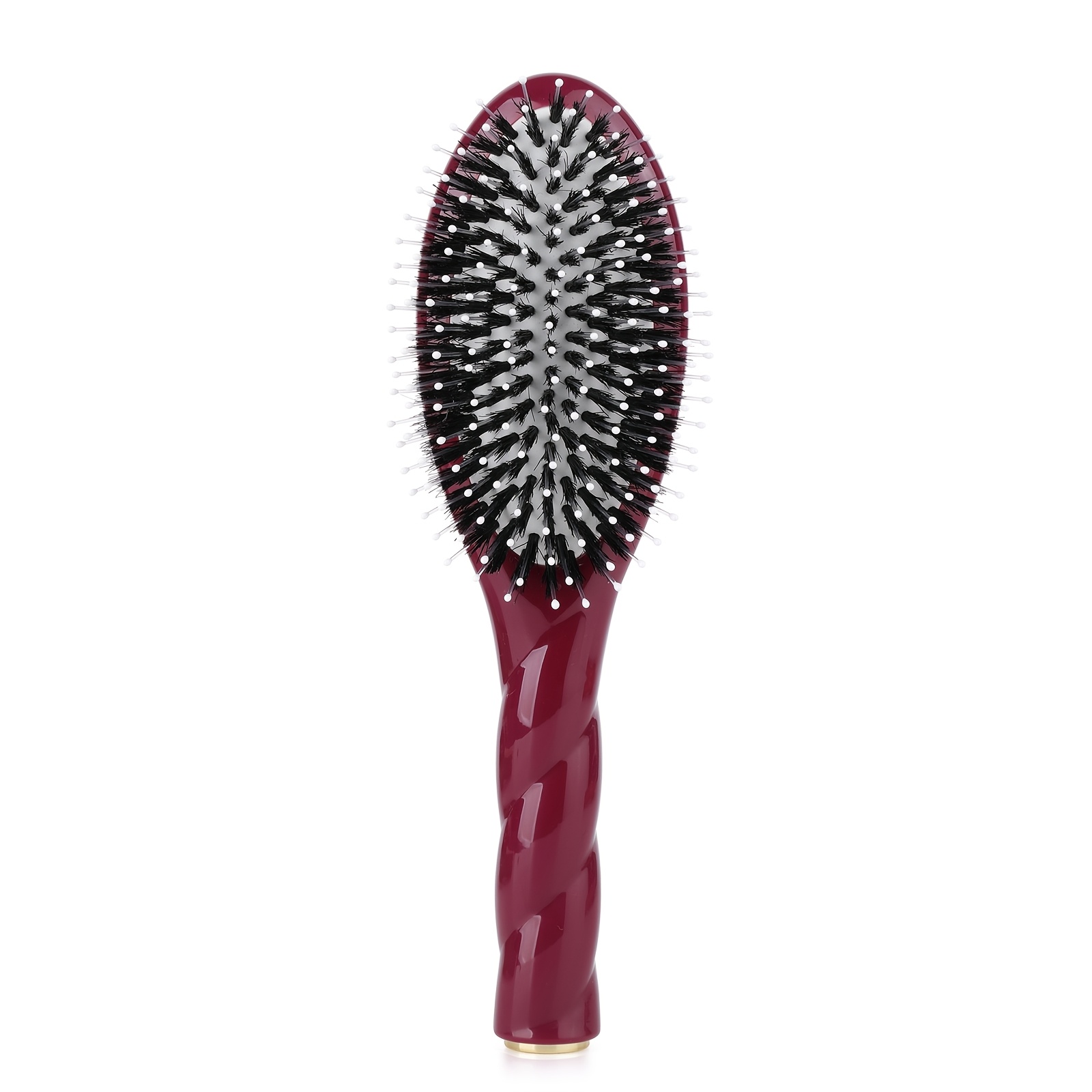 TEMU Luxe Europese salonhaarborstel geschikt voor dik krullend/vettig haar - Antistatische ontklitbare platte borstel met hoofdhuidmassage, voor nat/
