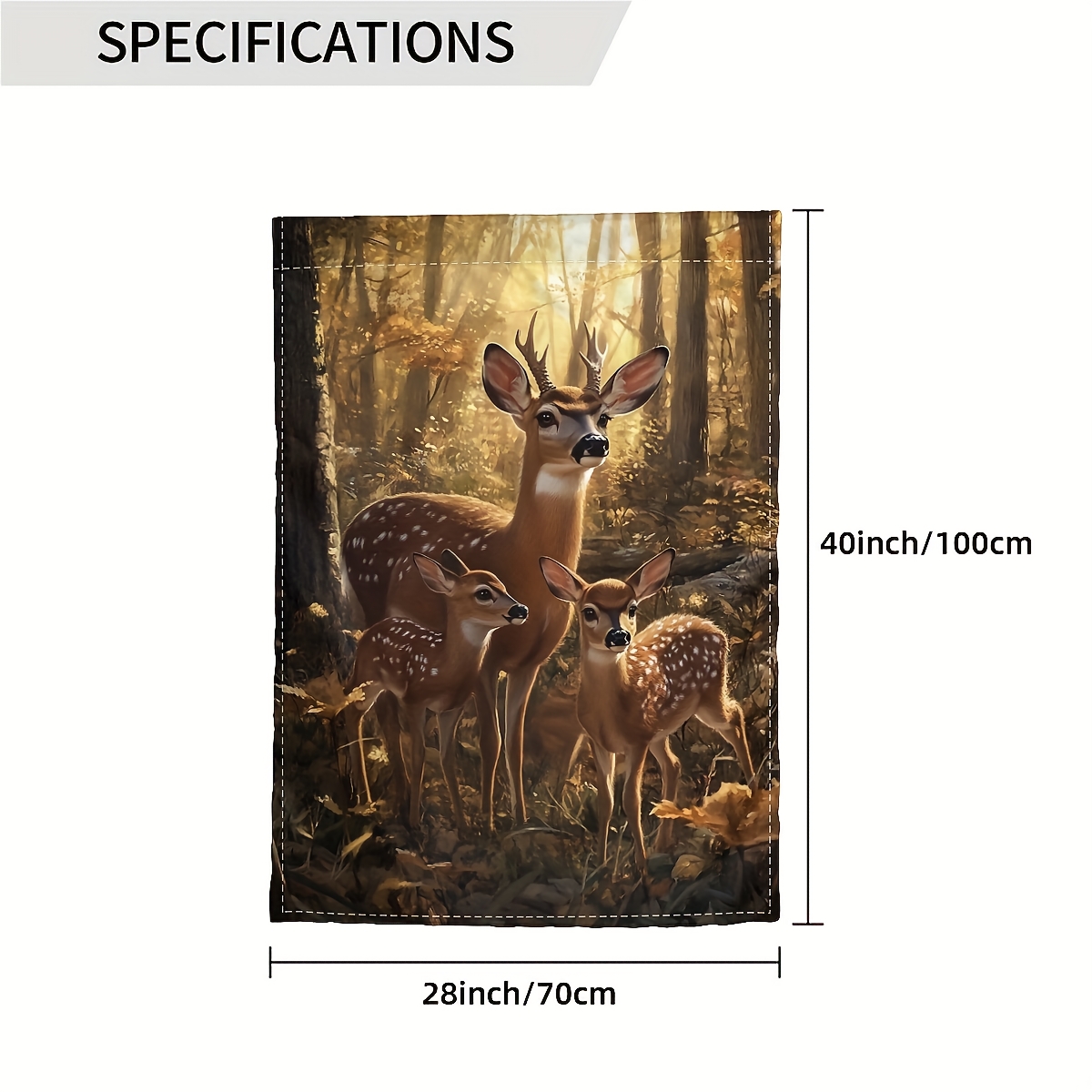 TEMU 1 drapeau de jardin double face représentant une famille de cerfs, mesurant 28 x 40 pouces, idéal pour la décoration de jardin et extérieure,