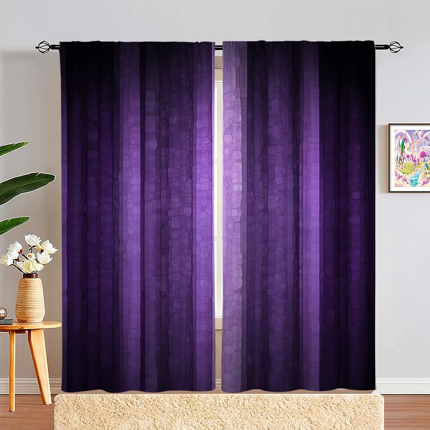 modern purple decor curtains bedroom living room suitable - Temu