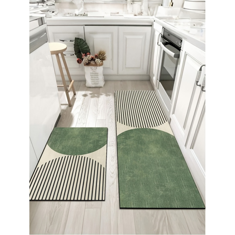 TEMU 1pc Hd 2d Flat Printed Floor Mat, Nordic Morandi Green Printed Doormat, And High Quality Mat For Kitchen Use, Machine Washable And Easy To Care