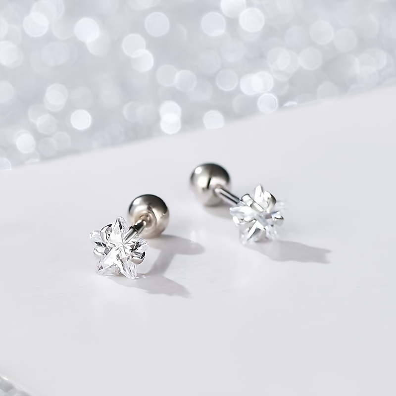 a set of three pairs of earrings   shaped super sparkly elegant and   with a threaded structure to prevent falling off suitable for bathing and sleeping without needing to remove them   everyday wear and multiple e Product details 4