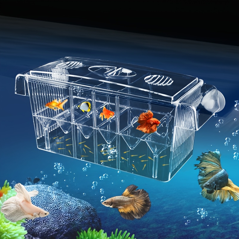 

Acrylic Fish Breeding Box With Suction Cups - Transparent, Self-floating Aquarium Isolation For Fry Hatching & Separation, Aquarium Fish , Parrot Fish, Hatching Box