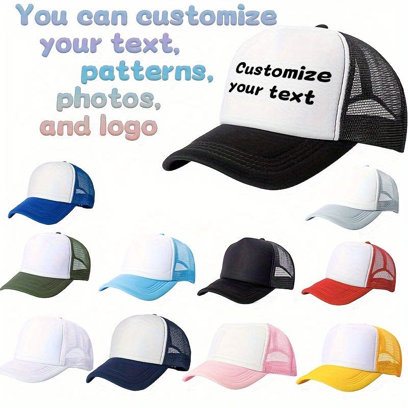 

1pc Retro Personalized Baseball Cap - Customizable With Text, Photo Pattern, Logo - Sports Cap, Groom Custom Hat, Groom Hat, Wedding Party Hat, Trucker Hat